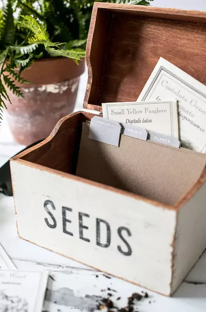 How to Make a Plant Seed Storage Box + Free Printable Dividers